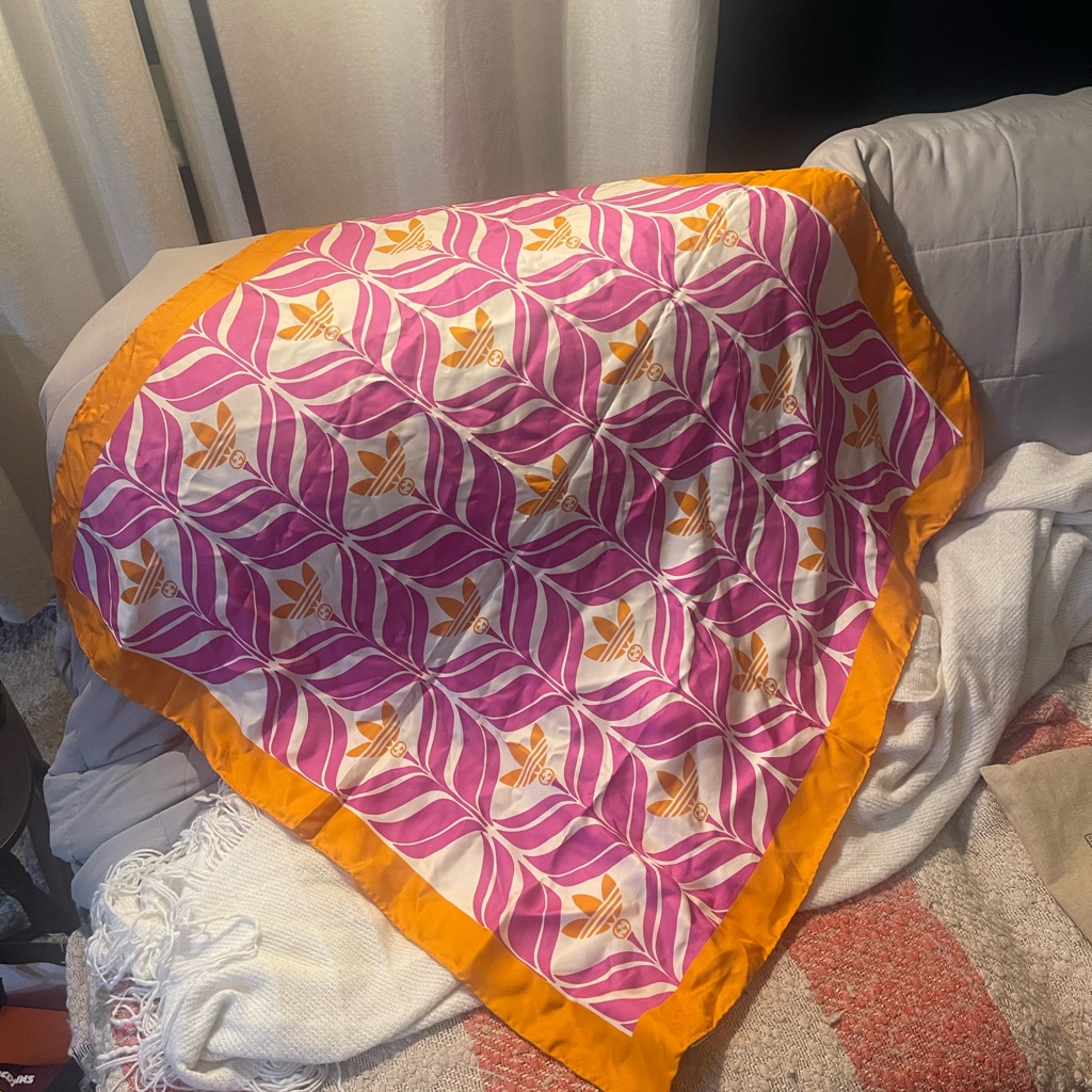 Gucci Pink And Orange Silk Scarf